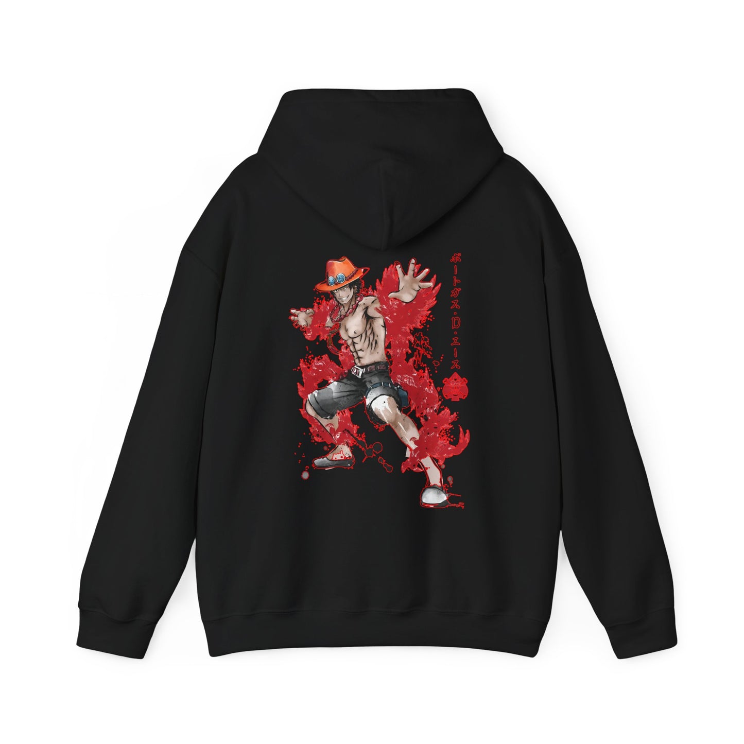 Portgas D. Ace Back Print Hoodie – 100% Cotton One Piece Anime Sweatshirt