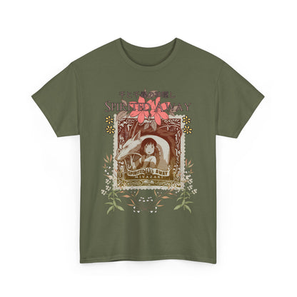 Spirited Away Philately T-Shirt – 100% Cotton Anime Stamp-Inspired Tee for Studio Ghibli Fans