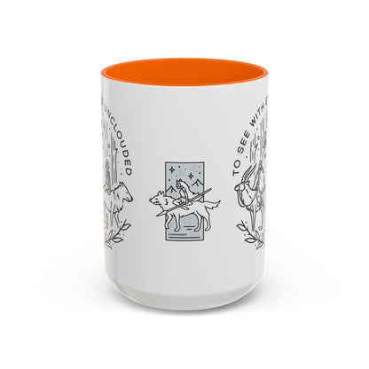 Princess Mononoke Art Accent Mug – Studio Ghibli Coffee Cup with Colored Handle – 11oz & 15oz Ceramic Anime Gift