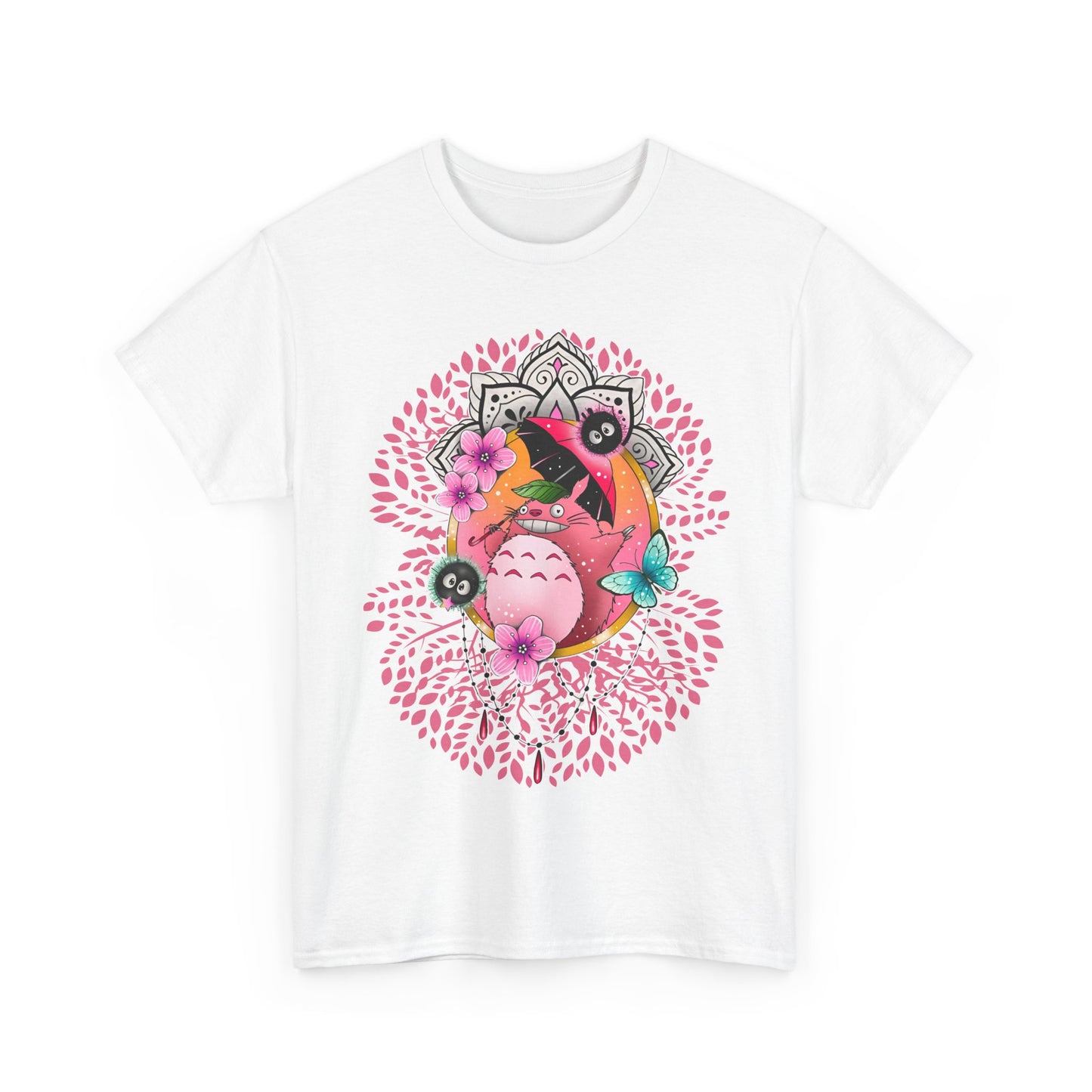 Totoro Pink Art T-Shirt | 100% Cotton Studio Ghibli Anime Tee