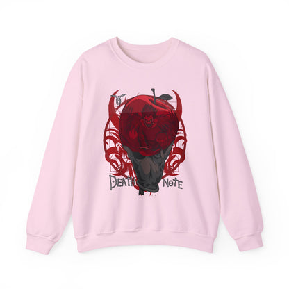 Death Note Apple Sweatshirt – 100% Cotton Anime Pullover Featuring Ryuk’s Red Apple