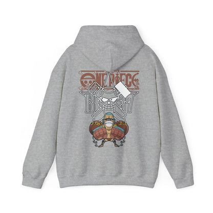 Franky One Piece Back Print Hoodie – 100% Cotton Anime Pullover for Super Fans