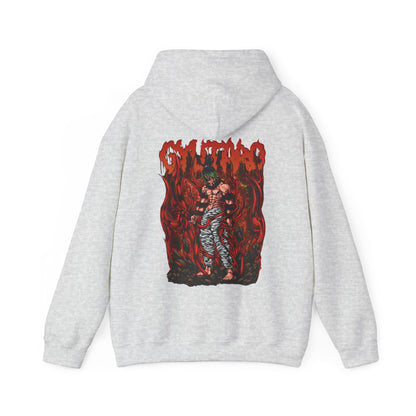 Gyutaro Demon Slayer Back Print Hoodie – 100% Cotton Anime Hoodie for Upper Moon Six Fans