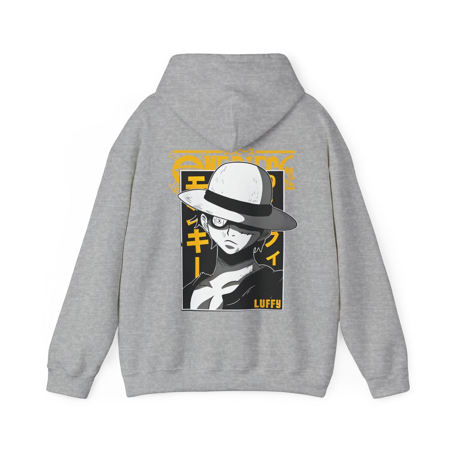 Luffy One Piece Back Print Hoodie – 100% Cotton Anime Sweatshirt for True Fans