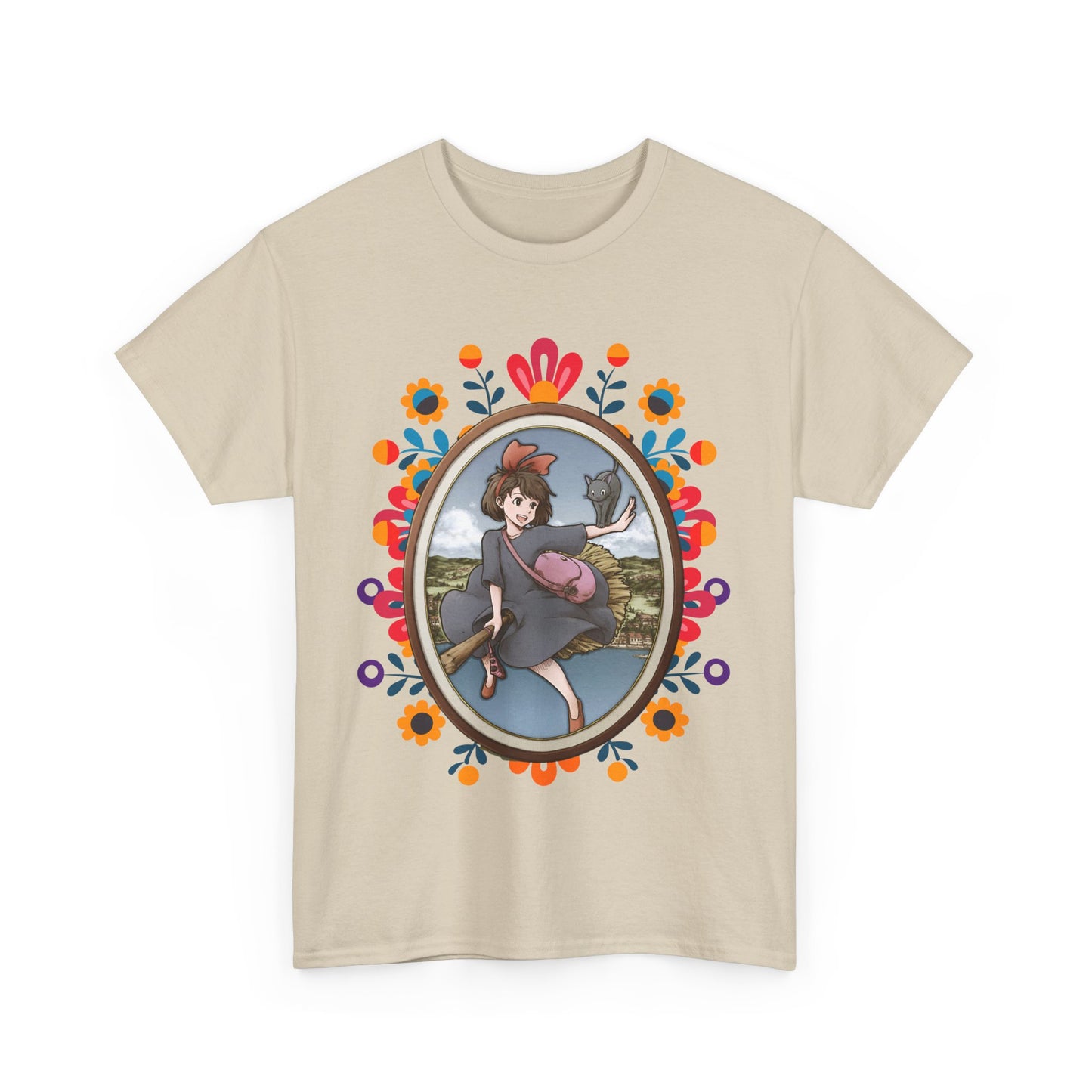 Kiki's Delivery Service Art T-Shirt 100% Cotton Studio Ghibli Anime Tee