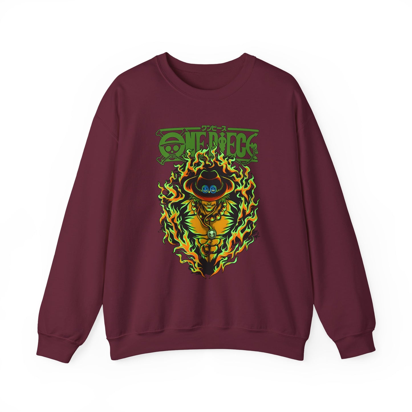 Portgas D. Ace One Piece Sweatshirt – 100% Cotton Anime Pullover for Fire Fist Fans