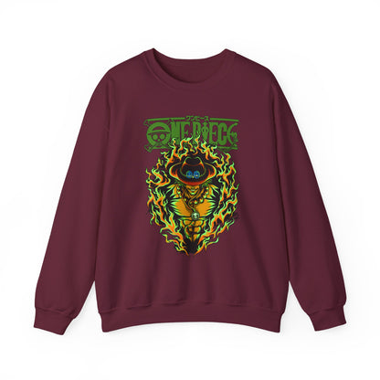 Portgas D. Ace One Piece Sweatshirt – 100% Cotton Anime Pullover for Fire Fist Fans