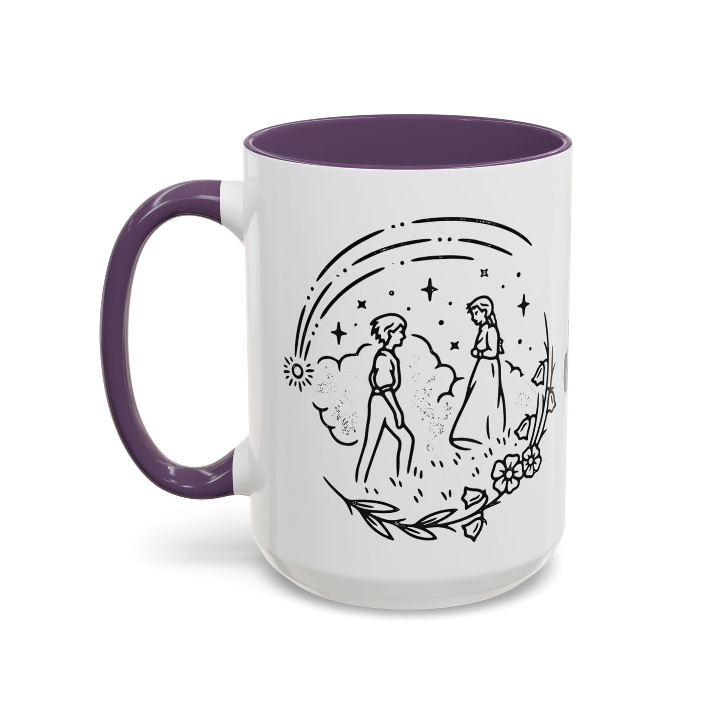 Calcifer Accent Mug – Howl’s Moving Castle Cup with Colored Handle – Studio Ghibli Gift 11oz & 15oz