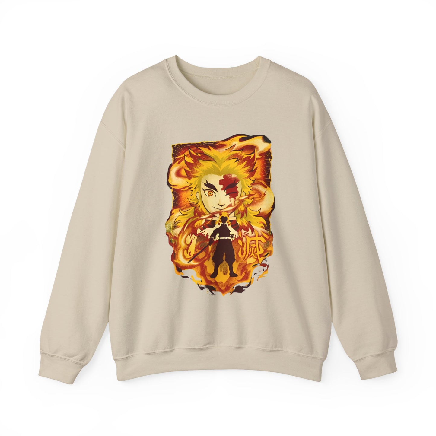 Kyojuro Rengoku Demon Slayer Sweatshirt – 100% Cotton Anime Pullover for Flame Hashira Fans