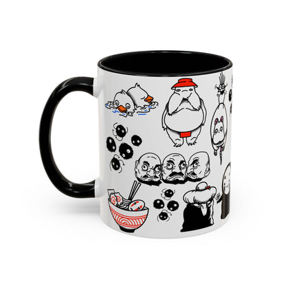 Spirited Away Moments Accent Mug – Color Handle Ghibli Cup 11oz & 15oz – Chihiro and Haku Anime Scene Gift