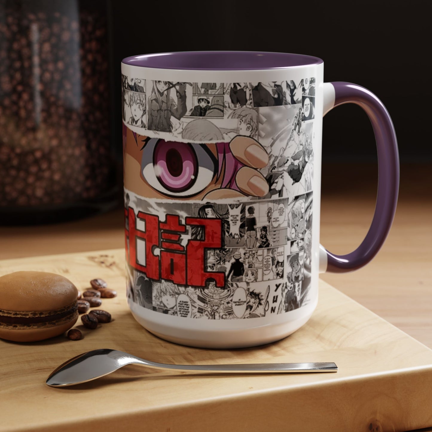 Yuno Gasai Accent Handle Mug – Future Diary Anime Cup – 11oz & 15oz Ceramic Gift for Yandere Fans