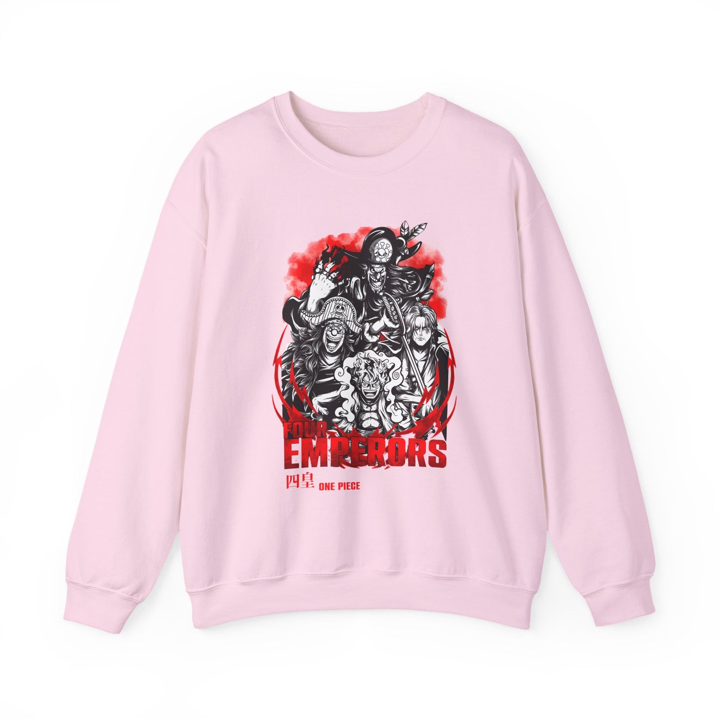Four Emperors One Piece Sweatshirt – 100% Cotton Anime Crewneck Featuring Yonko Pirates