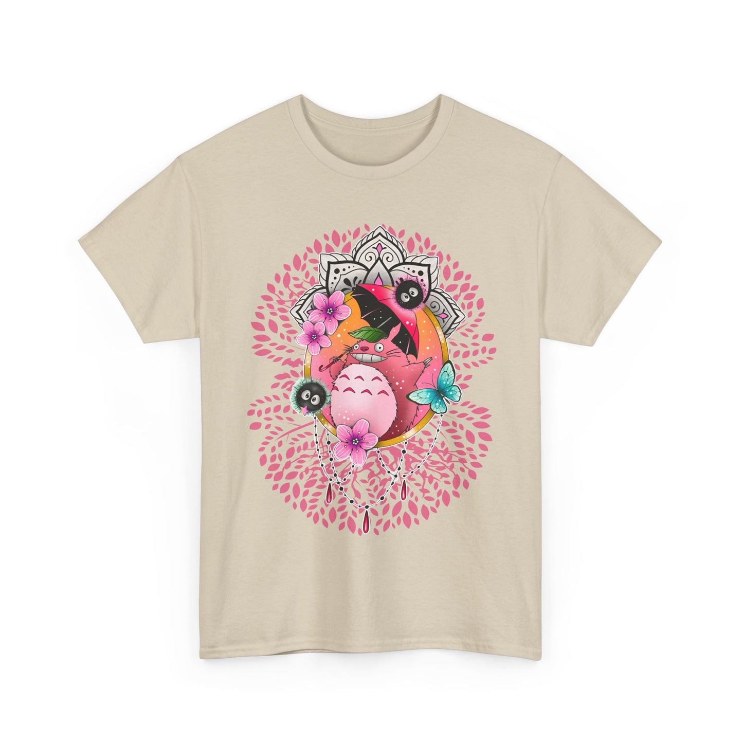 Totoro Pink Art T-Shirt | 100% Cotton Studio Ghibli Anime Tee
