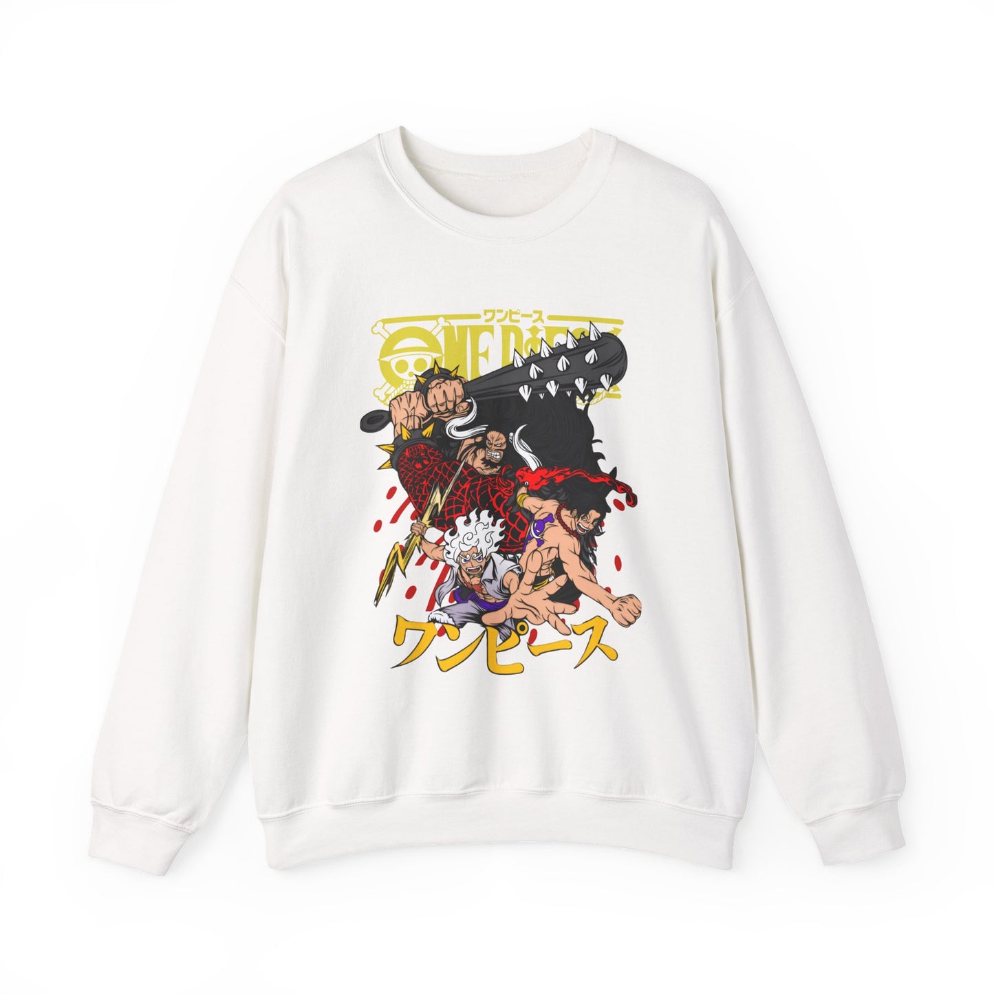 Kaido, Luffy & Ace Sweatshirt – 100% Cotton One Piece Anime Crewneck for True Fans