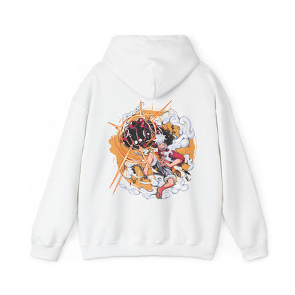 Power Luffy Back Print Hoodie – 100% Cotton One Piece Anime Pullover