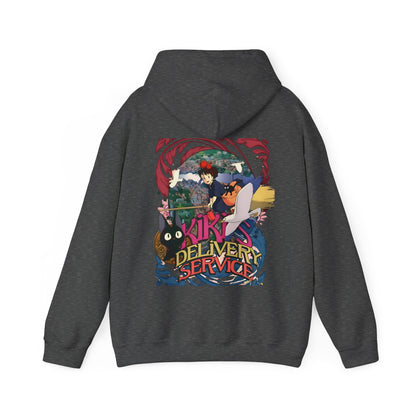 Kiki's Delivery Service Art Back Print Hoodie – 100% Cotton Studio Ghibli Anime Pullover