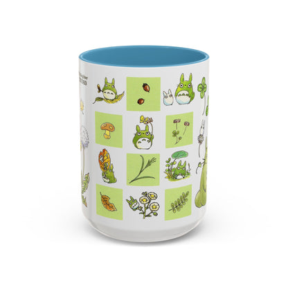 Totoro Green Accent Mug – Studio Ghibli Color Handle Coffee Cup – 11oz & 15oz Ceramic Gift for Anime Fans
