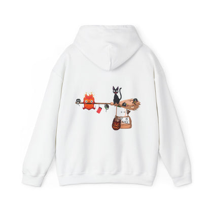 Calcifer Jiji Soot Sprites Back Print Hoodie – 100% Cotton Studio Ghibli Anime Hoodie