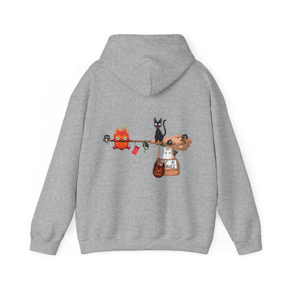 Calcifer Jiji Soot Sprites Back Print Hoodie – 100% Cotton Studio Ghibli Anime Hoodie