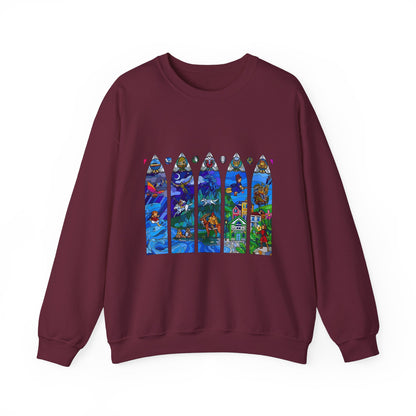 Studio Ghibli Stained Glass Sweatshirt – 100% Cotton Anime Pullover with Vitral-Inspired Design
