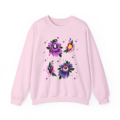 Flowers Studio Ghibli Sweatshirt – 100% Cotton Floral Anime Pullover for Ghibli Fans