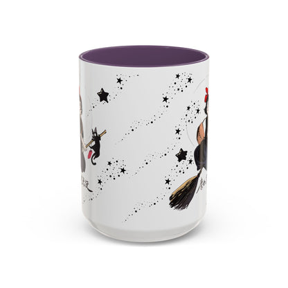 Kiki’s Delivery Service Accent Mug – 11oz & 15oz Ceramic Cup with Colored Handle – Studio Ghibli Anime Gift