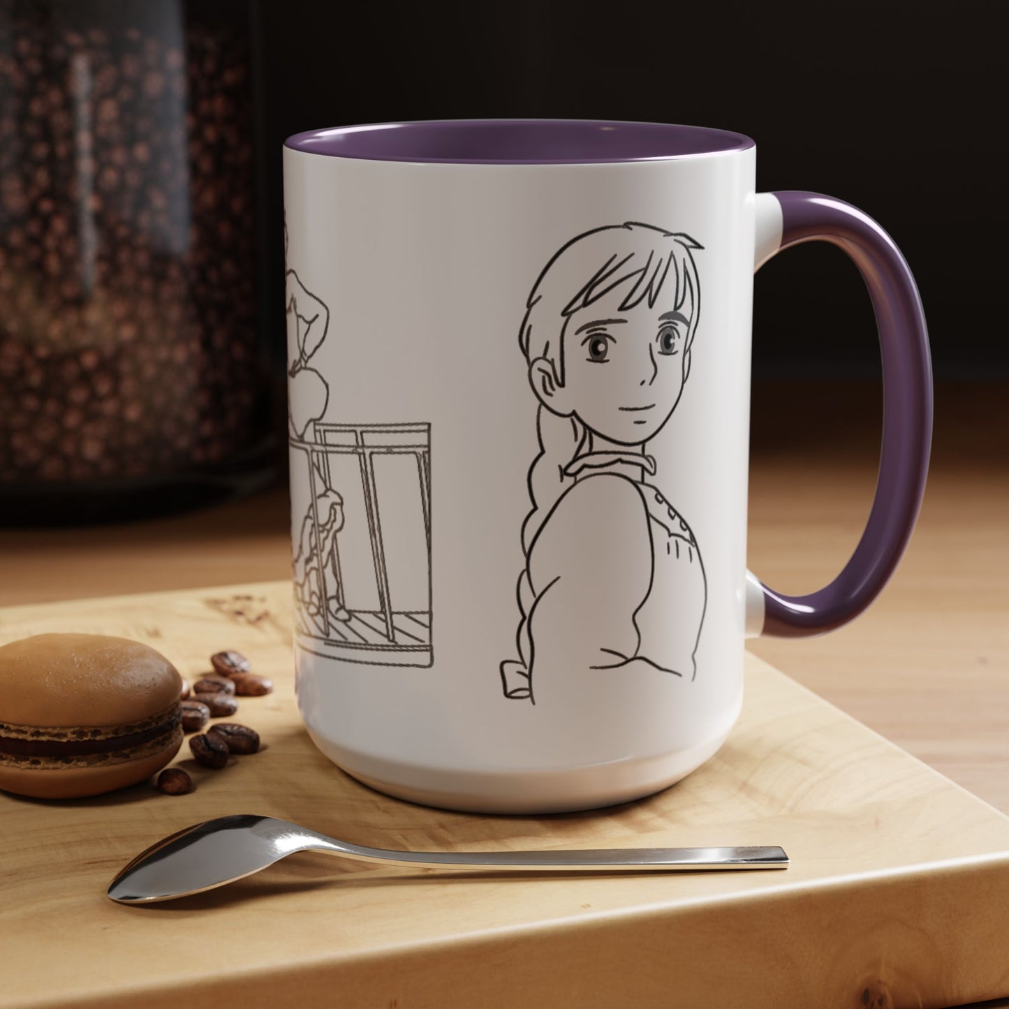 Sophie and Howl Accent Mug – Romantic Ghibli Color Handle Cup 11oz & 15oz – Howl’s Moving Castle Anime Love Gift