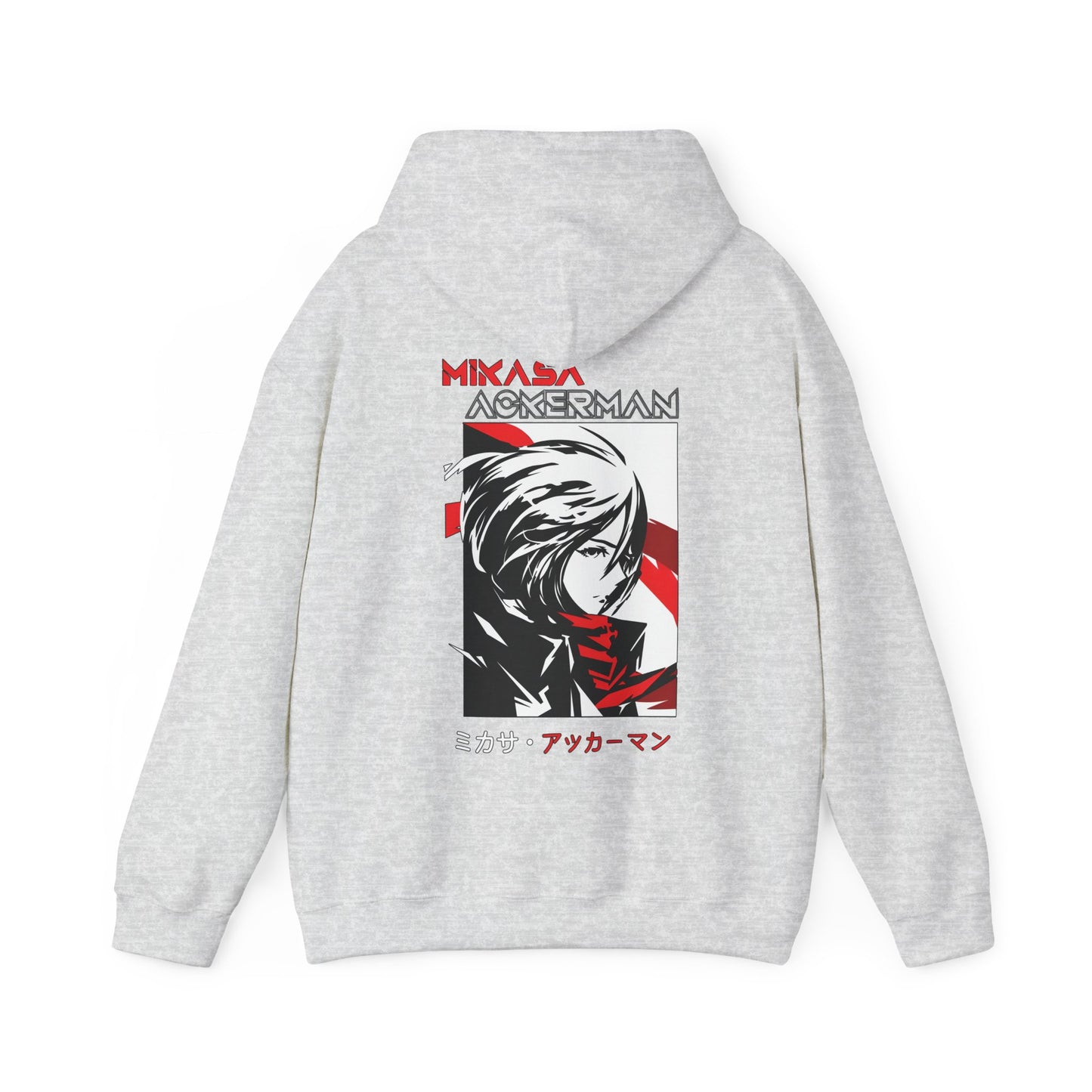 Mikasa Ackerman Hoodie 100% Cotton with Back Print – Attack On Titan Anime Pullover
