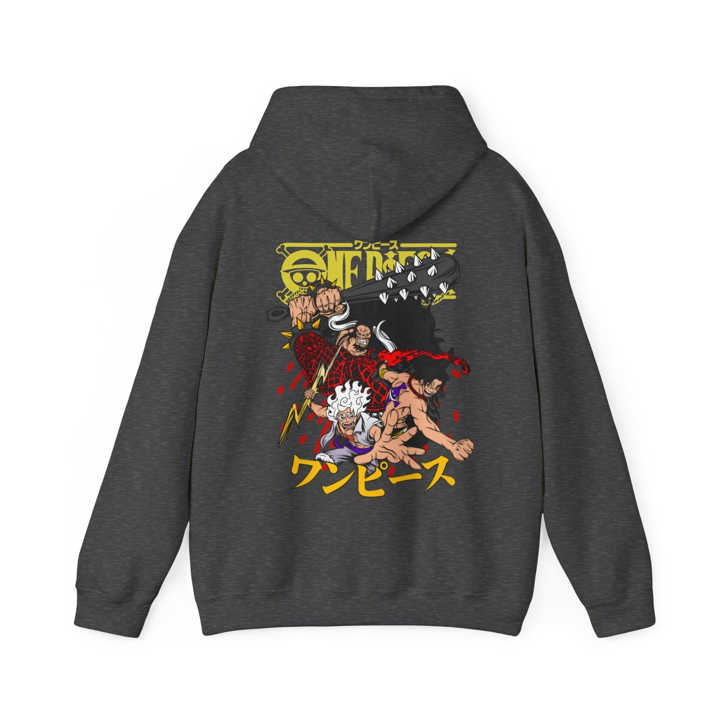Kaido, Luffy & Ace Back Print Hoodie – 100% Cotton One Piece Anime Sweatshirt