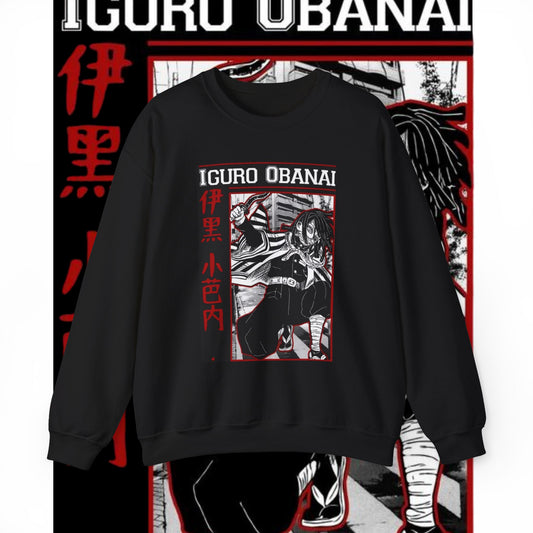Iguro Obanai Sweatshirt | Demon Slayer Serpent Hashira | 100% Cotton Anime Pullover
