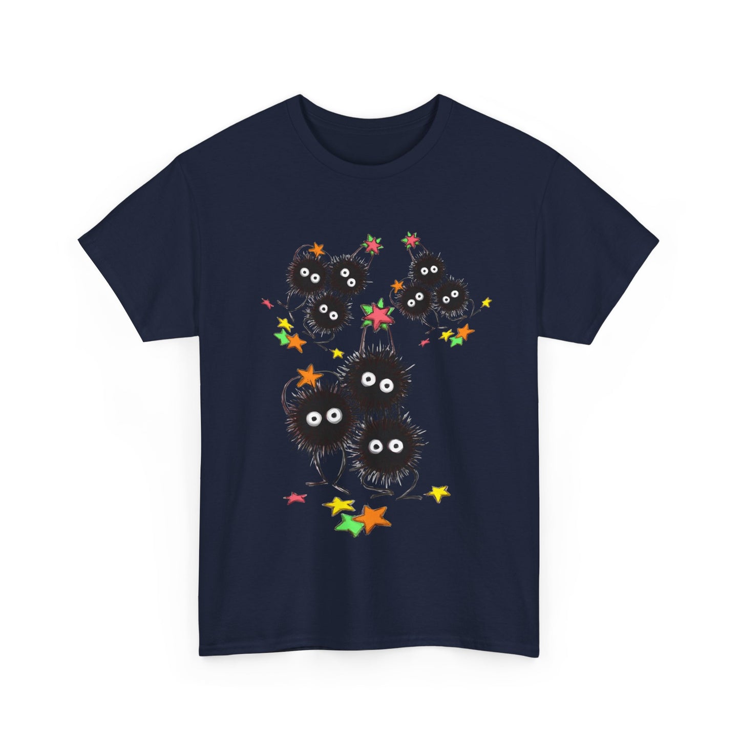 Soot Sprites Fantasy T-Shirt – 100% Cotton Studio Ghibli-Inspired Anime Tee for Fans