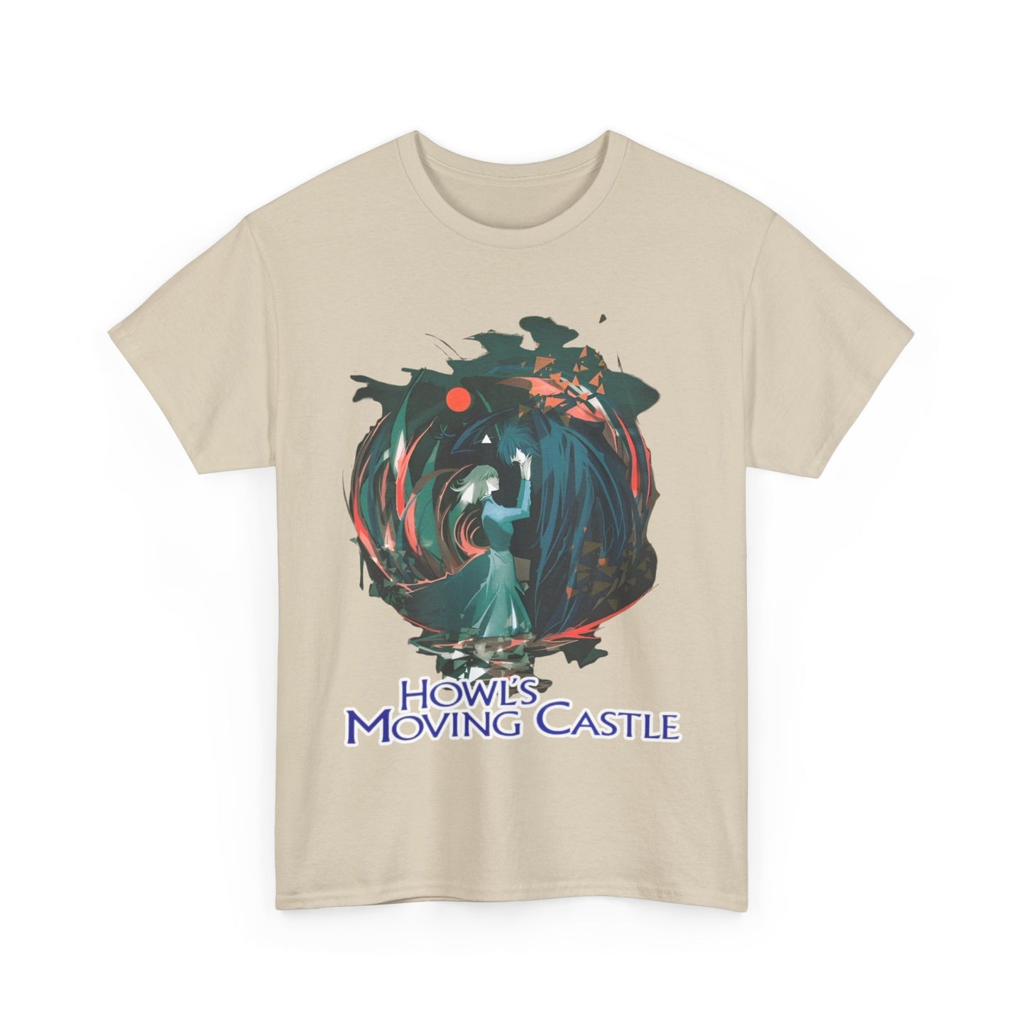 Howl's Moving Castle Mural T-Shirt 100% Cotton Studio Ghibli Anime Tee