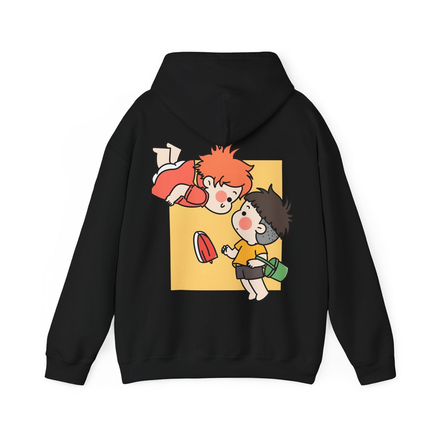 Ponyo & Sosuke Back Print Hoodie – 100% Cotton Gildan 18500 | Studio Ghibli Anime