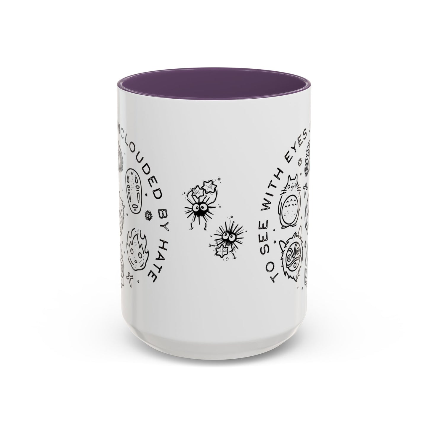 Universe Ghibli Accent Mug – Color Handle Anime Coffee Cup – 11oz & 15oz Studio Ghibli Ceramic Mug Gift