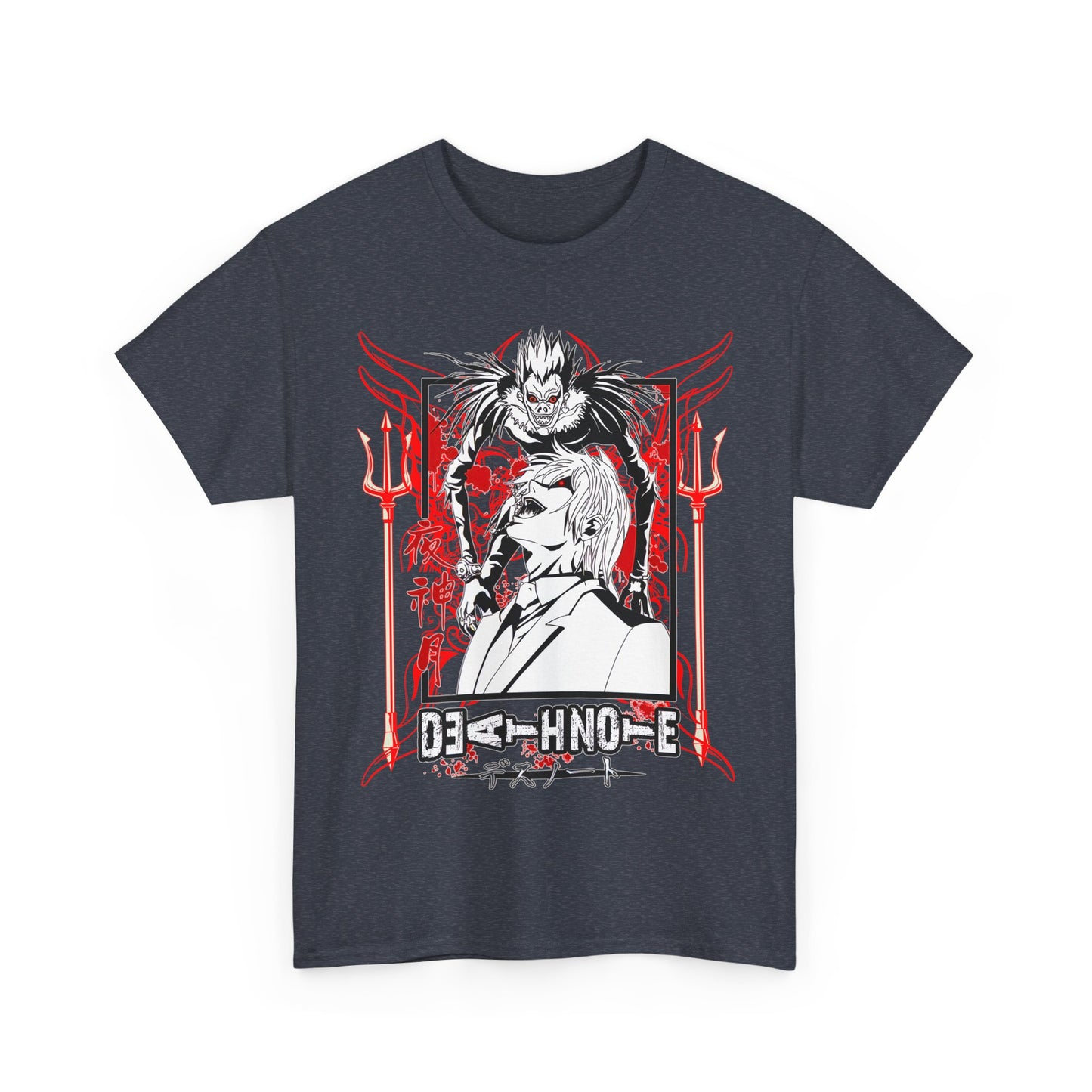 Death Note Anime T-Shirt – 100% Cotton Tee Featuring Light, L, and Ryuk