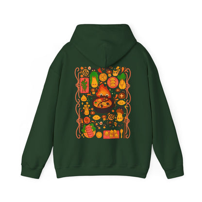 Calcifer Breakfast Back Print Hoodie – 100% Cotton Howl’s Moving Castle Studio Ghibli Hoodie
