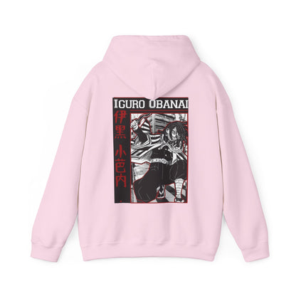 Iguro Obanai Back Print Hoodie – 100% Cotton Demon Slayer Hoodie Featuring the Serpent Hashira