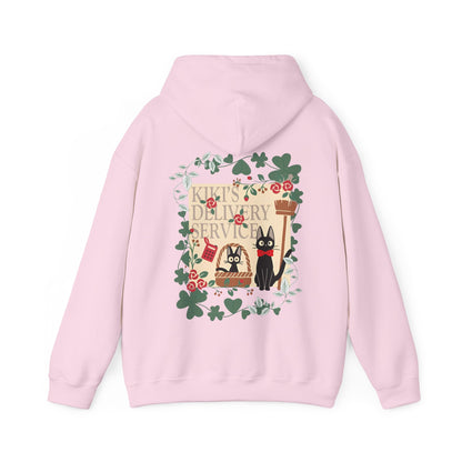 Kiki’s Delivery Service Back Print Hoodie – 100% Cotton Studio Ghibli Hoodie Featuring Kiki and Jiji