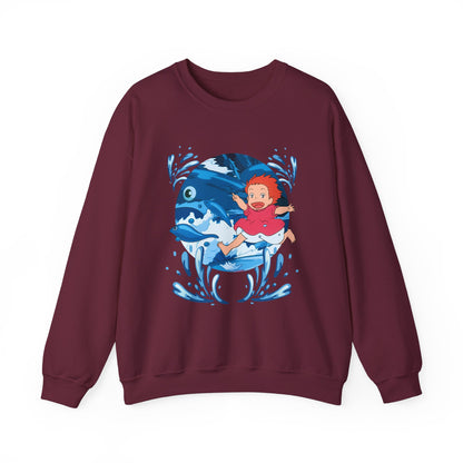 Ponyo Studio Ghibli Sweatshirt – Cozy 100% Cotton Anime Pullover for Ghibli Fans