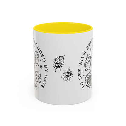 Universe Ghibli Accent Mug – Color Handle Anime Coffee Cup – 11oz & 15oz Studio Ghibli Ceramic Mug Gift