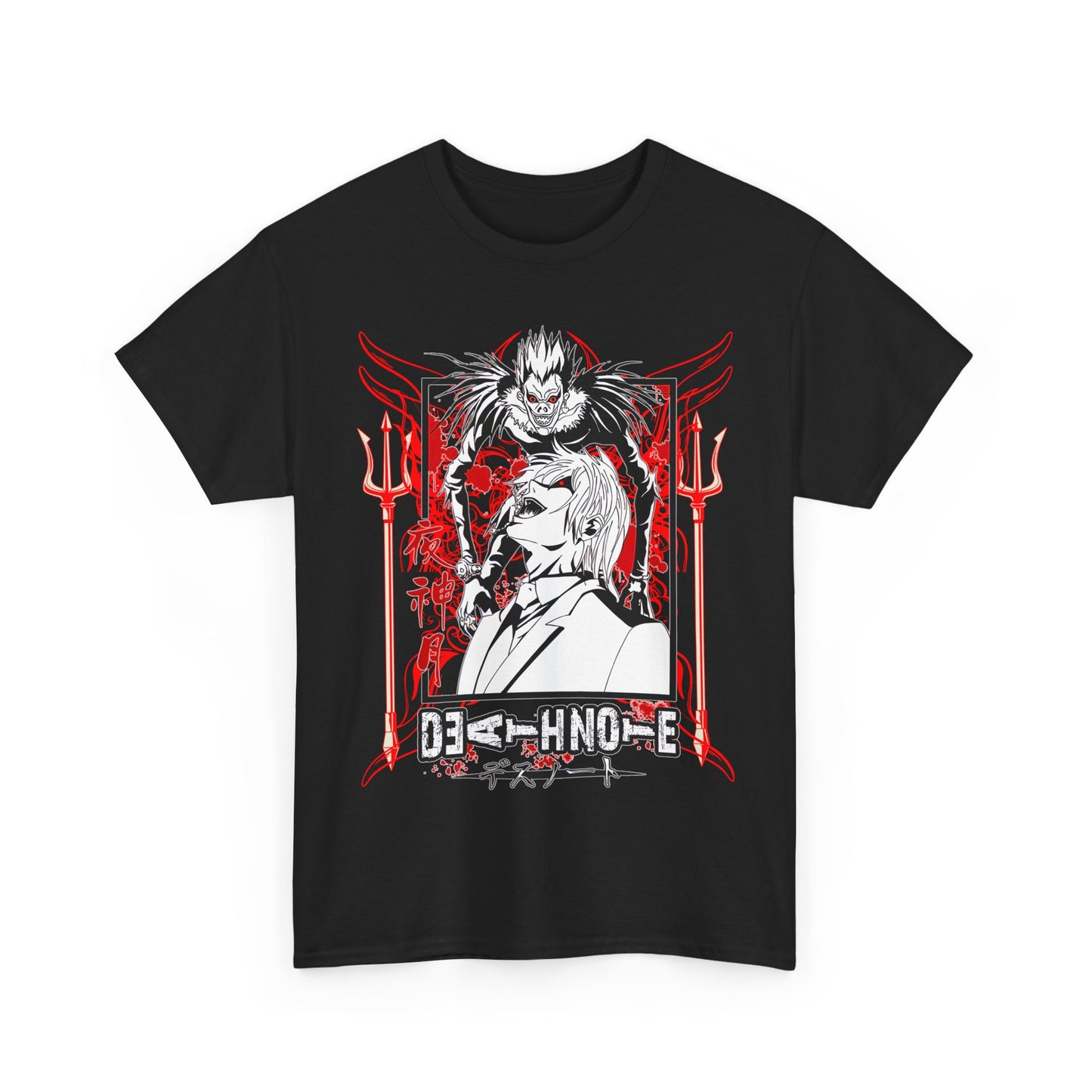 Death Note Anime T-Shirt – 100% Cotton Tee Featuring Light, L, and Ryuk