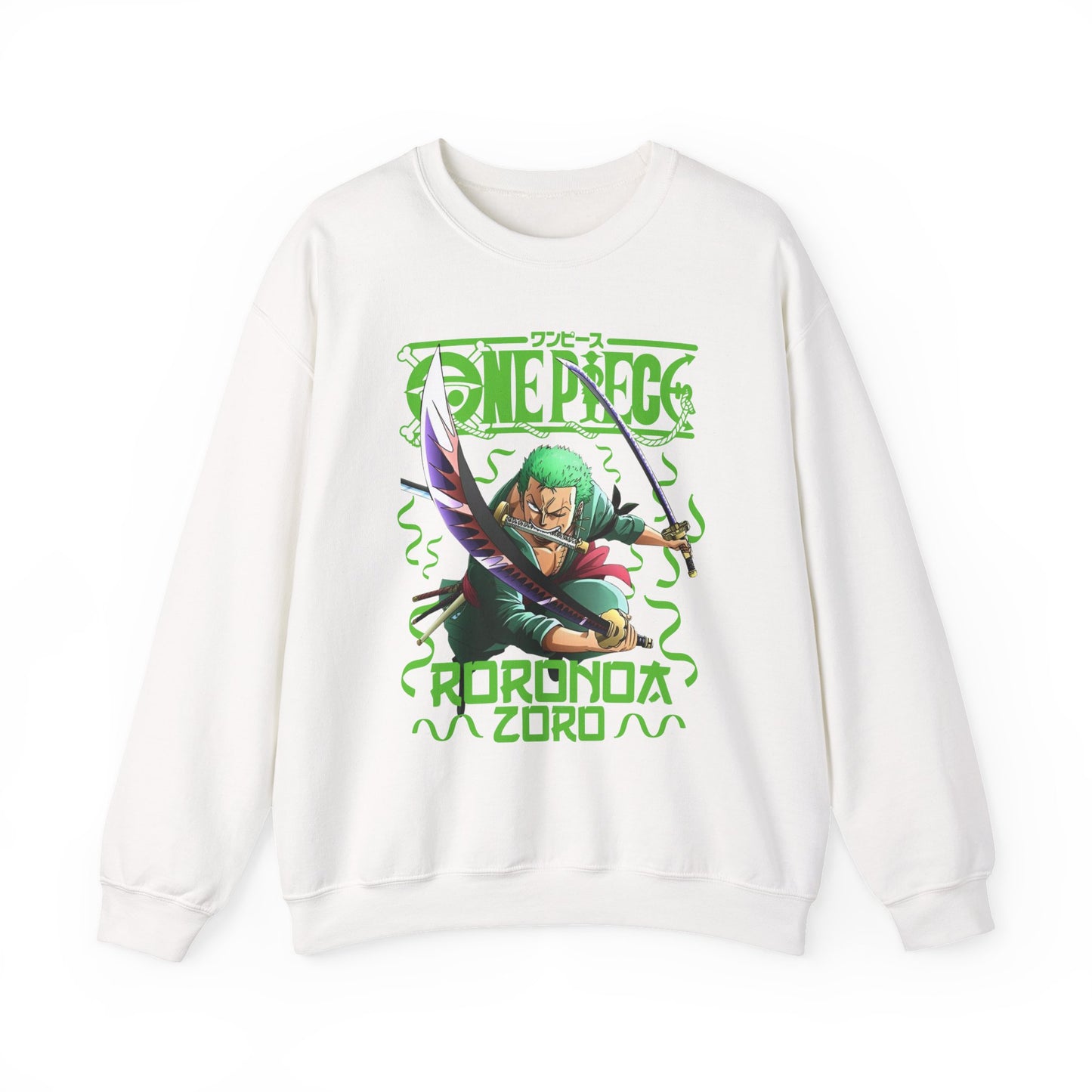 Roronoa Zoro Sword Sweatshirt – 100% Cotton One Piece Anime Pullover for Fans