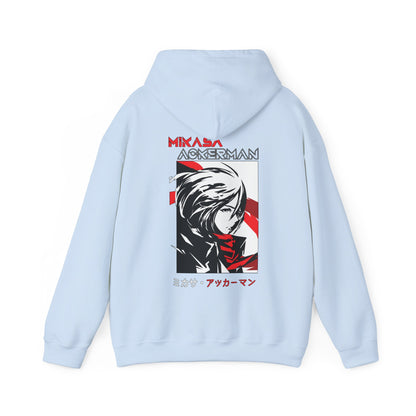 Mikasa Ackerman Hoodie 100% Cotton with Back Print – Attack On Titan Anime Pullover