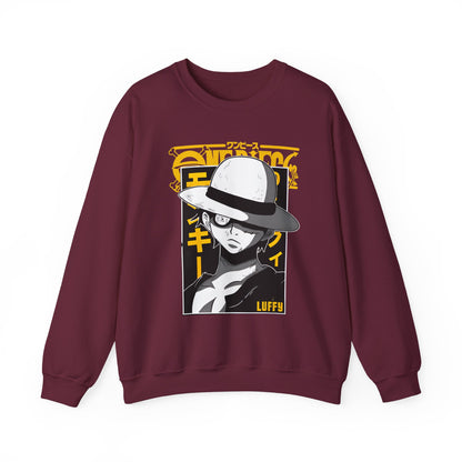Luffy One Piece Sweatshirt – 100% Cotton Anime Pullover for Straw Hat Fans