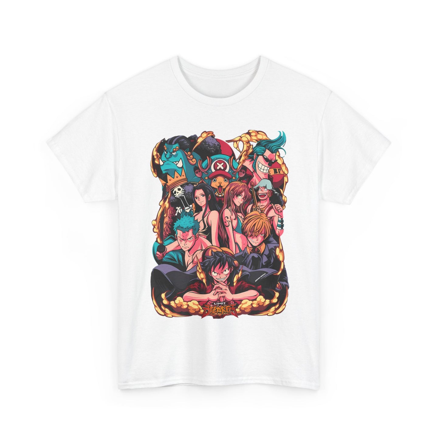 One Piece Characters T-Shirt – 100% Cotton Anime Tee Featuring Straw Hat Crew