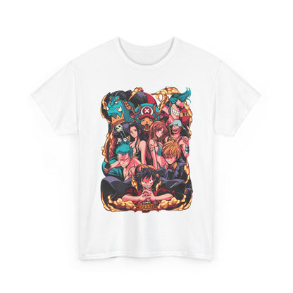 One Piece Characters T-Shirt – 100% Cotton Anime Tee Featuring Straw Hat Crew