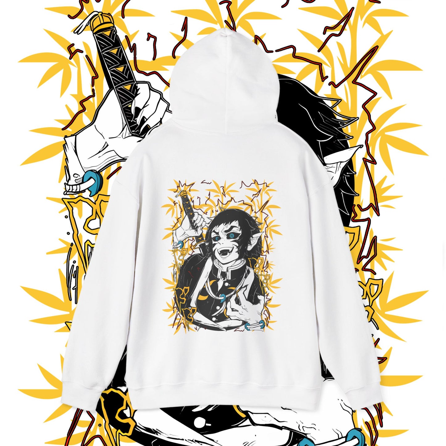 Kaigaku Demon Slayer Art Back Print Hoodie 100% Cotton