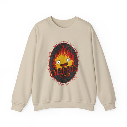 Calcifer BBQ Demon Flame Sweatshirt – 100% Cotton Studio Ghibli Cozy Anime Pullover