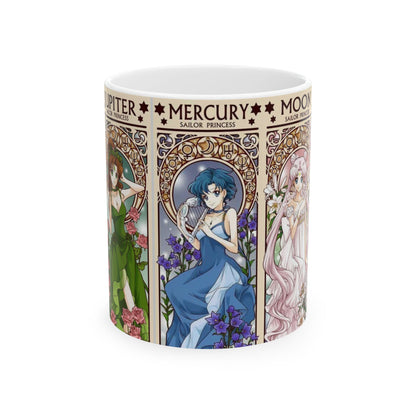 Sailor Moon Inner Guardians Mug – Magical Girl Anime Ceramic Cup 11oz & 15oz – Sailor Scouts Coffee Gift