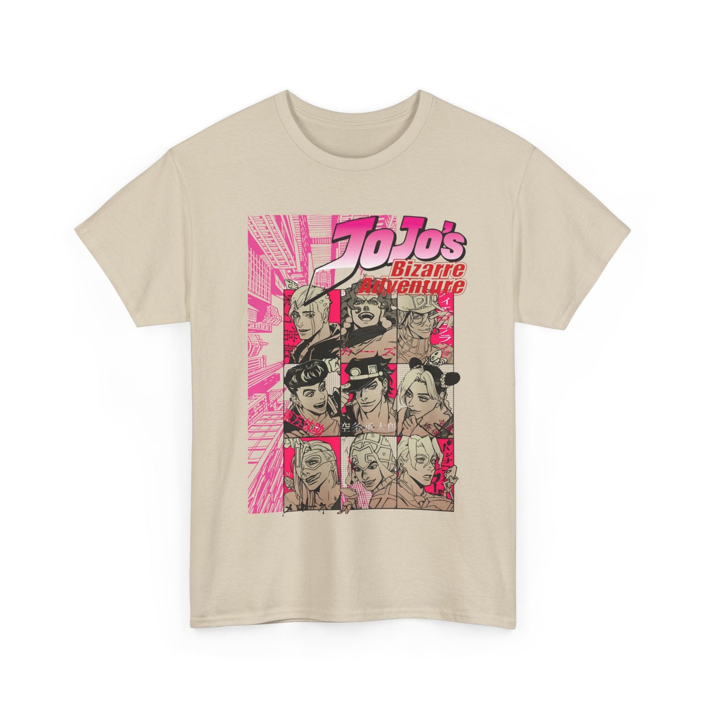 JoJo’s Bizarre Adventure T-Shirt – 100% Cotton Anime Tee Featuring Iconic Joestar Characters – Stylish Otaku Apparel